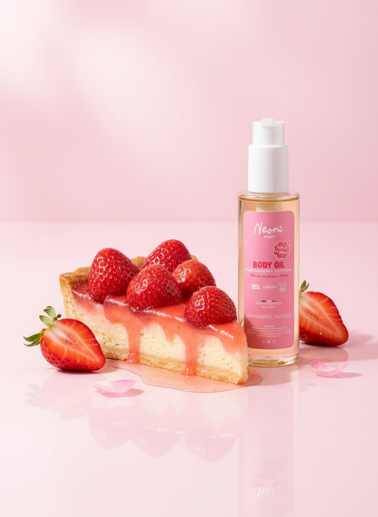 Huile corporelle nourrissante - Tarte à la Fraise